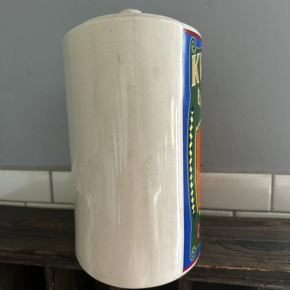 Vintage Roshco Corner Grocery Kwik Rise Baking Soda Celestial Sun Storage Jar
